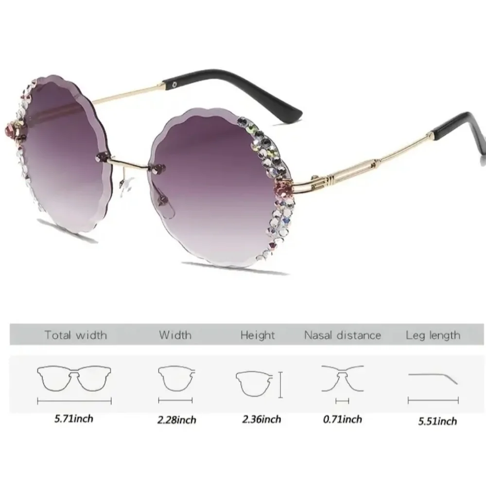 New pink rhinestone women's fashion sunglasses
